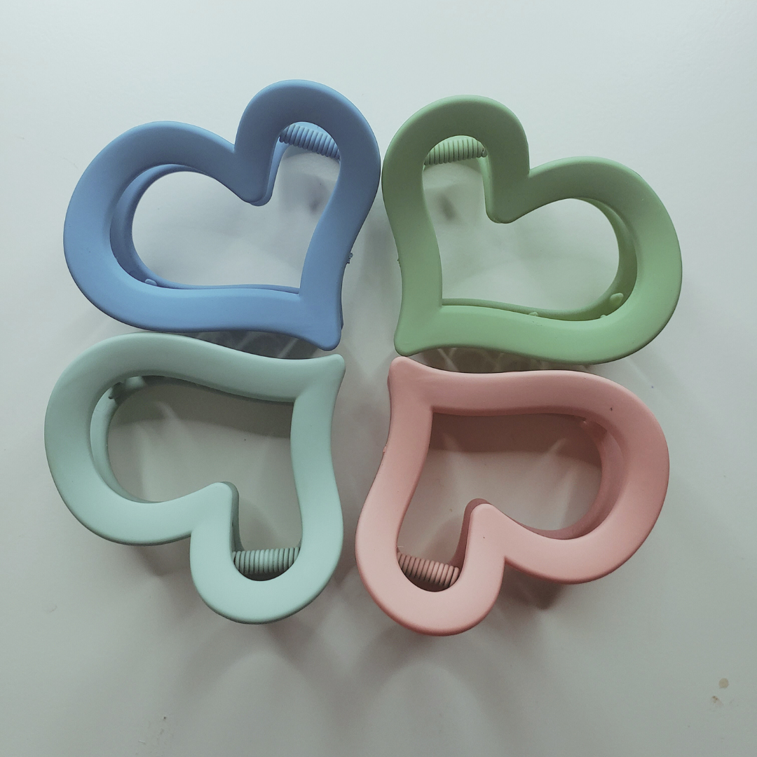 Heart Claw Clips - Package of 4 Units