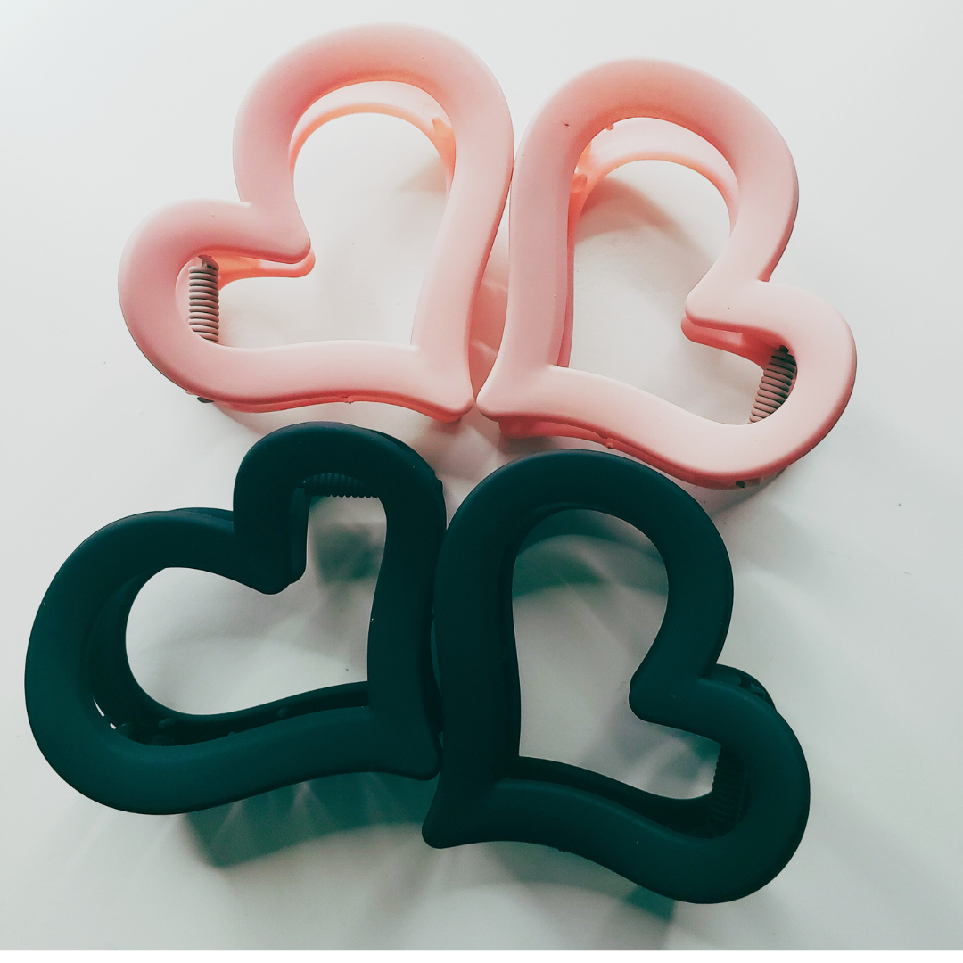 Heart Claw Clips - Package of 4 Units