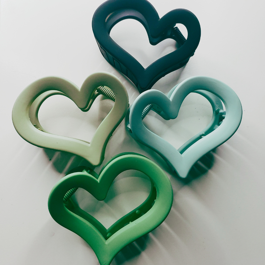 Heart Claw Clips - Package of 4 Units